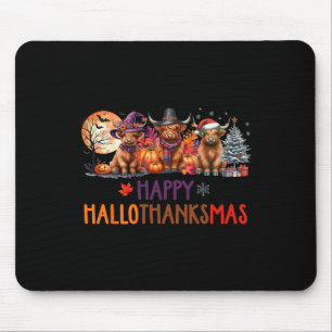 Alfombrilla De Ratón Navidades de Halloween de la vaca Highland