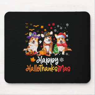 Alfombrilla De Ratón Navidades de Halloween en Corgi Dog Felices Hallot
