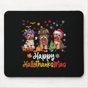 Alfombrilla De Ratón Navidades de Halloween en Yorkshire Dog Felices Ha