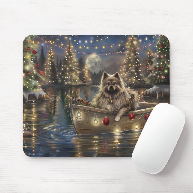 Alfombrilla De Ratón Navidades de Keeshond Voyage festivo (Con ratón)