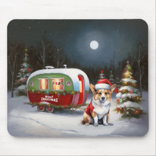 Alfombrilla De Ratón Navidades de la Caravana de Invierno Corgi Aventur