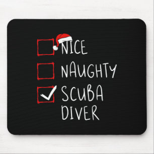 Alfombrilla De Ratón Navidades de la lista de buzos de Scuba Santa Clau
