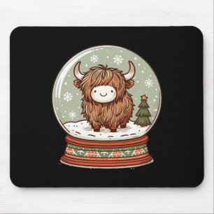Alfombrilla De Ratón Navidades de la vaca Highland Navidad Santa Wooly 