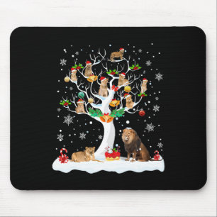Alfombrilla De Ratón Navidades de leones Navidad Perro árbol Perro Homb
