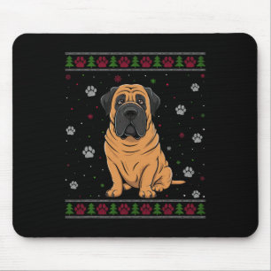 Alfombrilla De Ratón Navidades de Mastiff Sweater Xmas Mascota Animal D