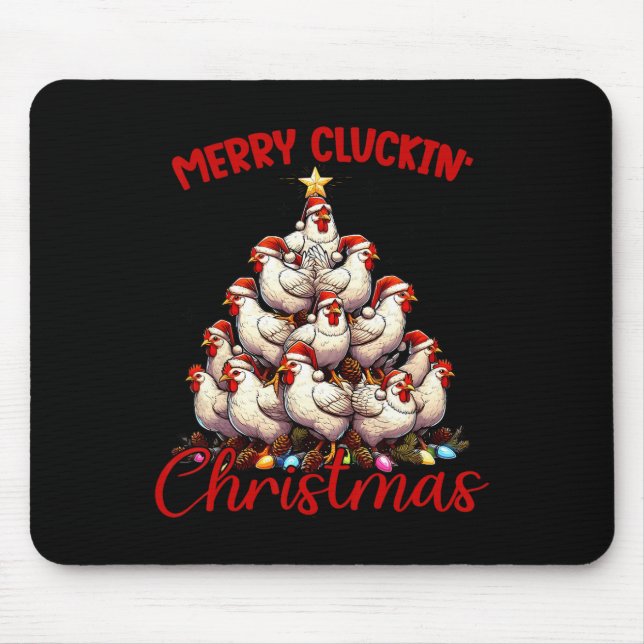 Alfombrilla De Ratón Navidades de Merry Cluckin Granjero Pollo Animal L (Frente)