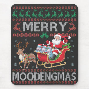 Alfombrilla De Ratón Navidades de Merry MooDengmas Moo Deng Santa Hippo