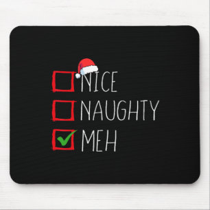 Alfombrilla De Ratón Navidades de Nice Naughty Meh Lista Santa Claus 1