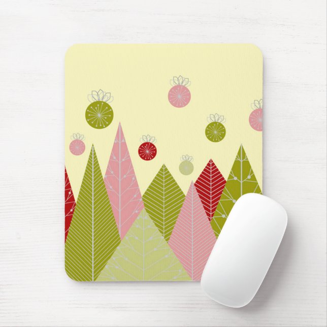 Alfombrilla De Ratón Navidades de ornamentos y árboles (Con ratón)