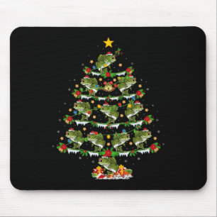 Alfombrilla De Ratón Navidades de peces navideños iluminan Santa Bass T