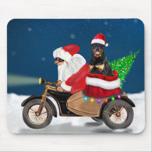 Alfombrilla De Ratón Navidades de perro de Rottweiler Santa Claus