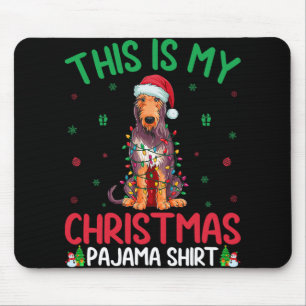 Alfombrilla De Ratón Navidades de perro lobo de árbol de navidad muy fe