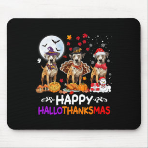 Alfombrilla De Ratón Navidades de Perros del Leopardo de Catahoula Hall
