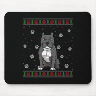 Alfombrilla De Ratón Navidades de Pitbull Sweater Xmas Mascota Animal D