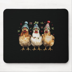 Alfombrilla De Ratón Navidades de pollo de granja Coquette Bow Chicken