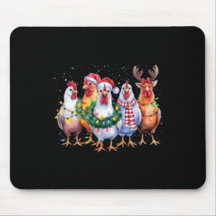Alfombrilla De Ratón Navidades de pollo divertidos iluminan la granja a