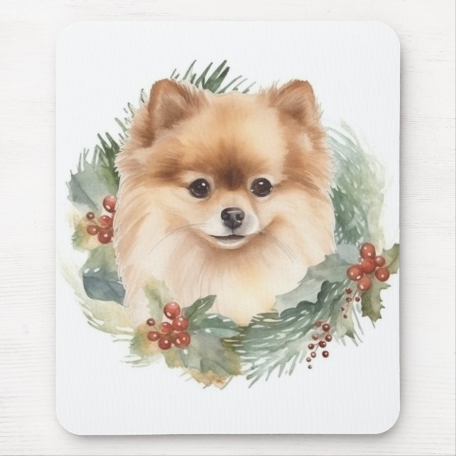 Alfombrilla De Ratón Navidades de Pomerania Usaban elogios festivos (Frente)