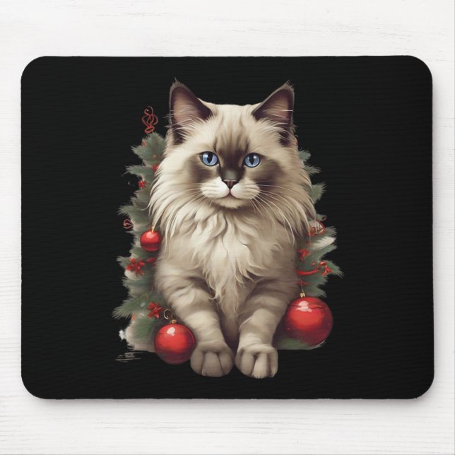 Alfombrilla De Ratón Navidades de Ragdoll Baubles Navidades Xmas Pajam (Frente)