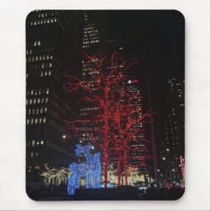Alfombrilla De Ratón Navidades de renos alumbran Nueva York Manhattan