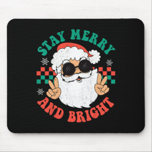 Alfombrilla De Ratón Navidades de Retro Groovy Merry Stay Bright Hippie
