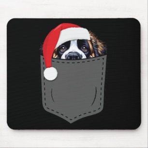 Alfombrilla De Ratón Navidades de Saint Bernard Dog Santa Hat Fun X