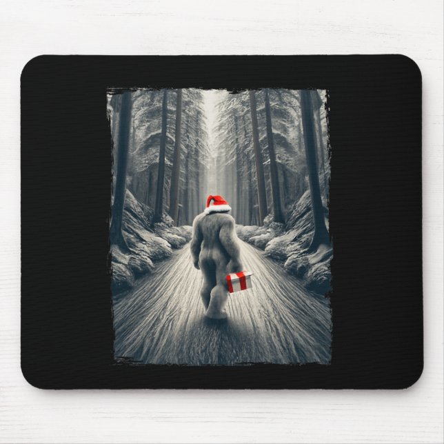 Alfombrilla De Ratón Navidades de Santa Bigfoot Sasquatch Believe (Frente)