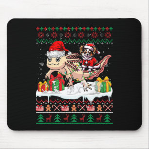 Alfombrilla De Ratón Navidades de Santa Chihuahua Riding Axolotl Sweate