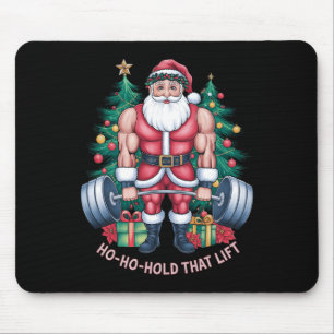Alfombrilla De Ratón Navidades de Santa Claus Gym Workout Ho-ho sostien