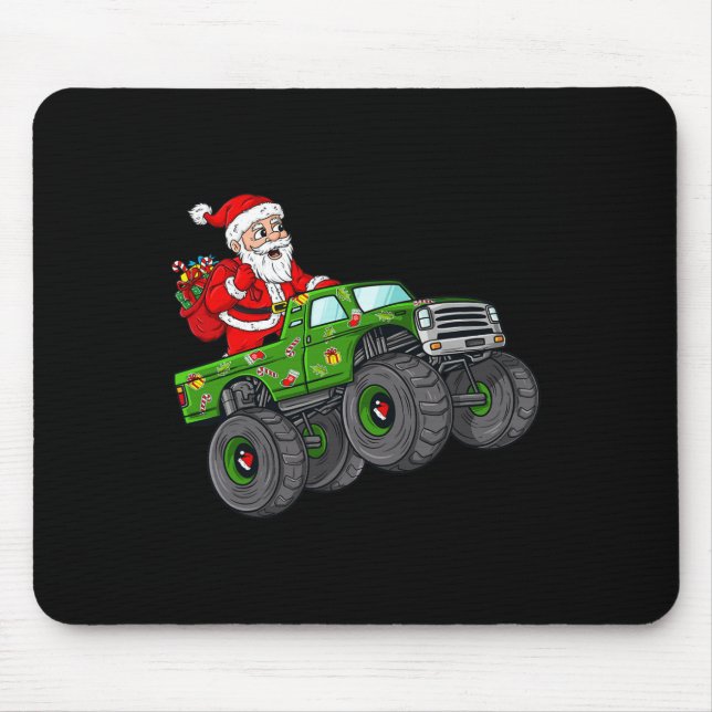 Alfombrilla De Ratón Navidades De Santa Claus Montando Camiones (Frente)