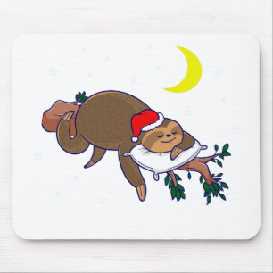 Alfombrilla De Ratón navidades de santa claus sloth