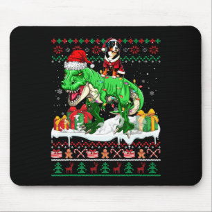 Alfombrilla De Ratón Navidades de Santa Entlebucher Riding T-rex