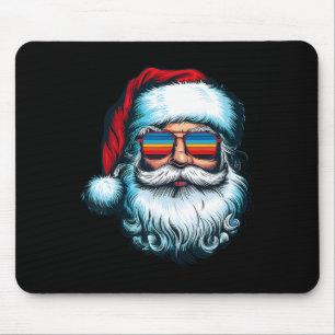 Alfombrilla De Ratón Navidades de Santa Face Retro Sungles Noches Hombr