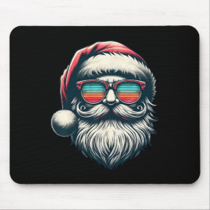 Alfombrilla De Ratón Navidades de Santa Face Retro Sungles Noches Hombr