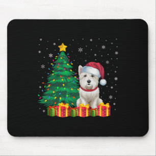 Alfombrilla De Ratón Navidades de Santa Hat Orosos iluminan a los perro