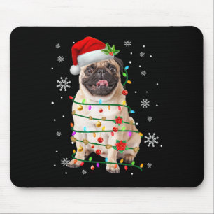 Alfombrilla De Ratón Navidades de Santa Pug alumbran a hombres amantes 