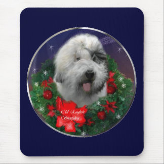 Alfombrilla De Ratón Navidades de Sheepdog ingleses viejos regalos
