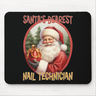 Alfombrilla De Ratón Navidades de técnico de uñas celebran Navidad