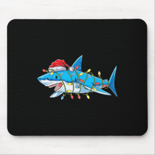 Alfombrilla De Ratón Navidades de tiburones de Santa Jaws encienden flo