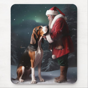 Alfombrilla De Ratón Navidades de Treeing Walker Coonhound Santa Claus