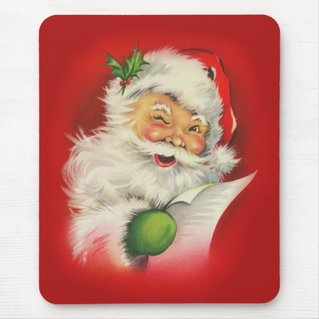 Alfombrilla De Ratón Navidades de Vintage Santa Claus (Frente)