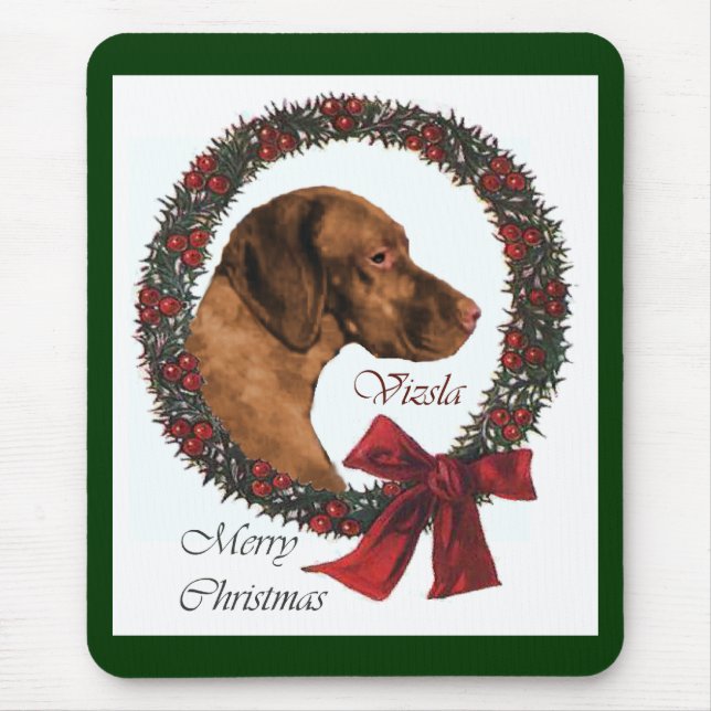 Alfombrilla De Ratón Navidades de Vizsla (Frente)