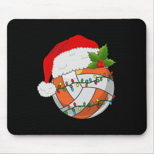 Alfombrilla De Ratón Navidades de voleibol femenino Santa Hat