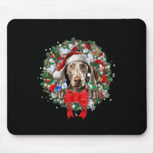 Alfombrilla De Ratón Navidades de Weimaraner Wreath Decoración Navidad 