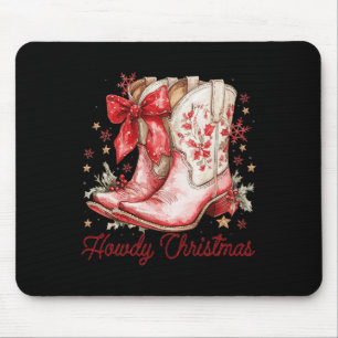 Alfombrilla De Ratón Navidades de Western Howdy Cowgirl Boot Coquette B