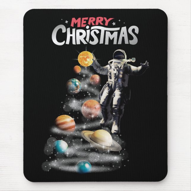 Alfombrilla De Ratón Navidades del Astronauta del Sistema Solar Espacia (Frente)