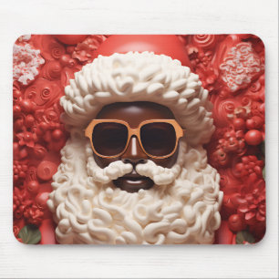Alfombrilla De Ratón Navidades del Black Santa Melanin King Bruh Saint
