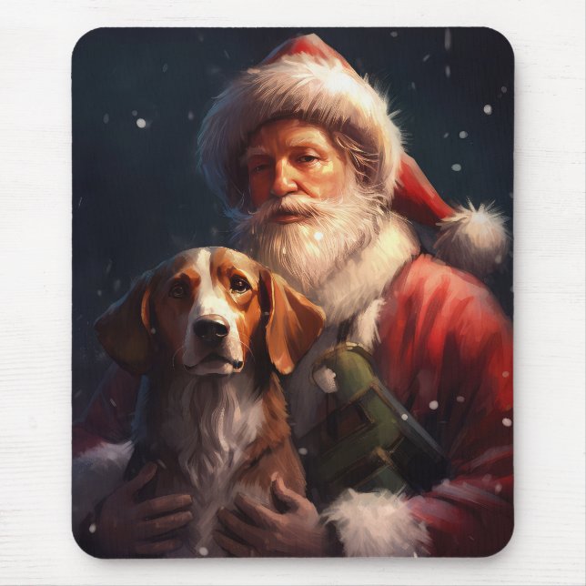 Alfombrilla De Ratón Navidades del Foxhound Santa Claus en inglés (Frente)