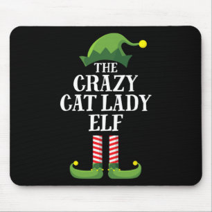 Alfombrilla De Ratón Navidades del grupo familiar "Crazy Cat Lady Elf"
