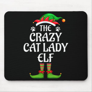 Alfombrilla De Ratón Navidades del grupo familiar "Crazy Cat Lady Elf"