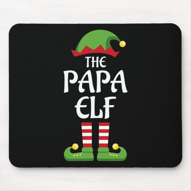 Alfombrilla De Ratón Navidades del grupo familiar Papa elf que hacen co (Frente)